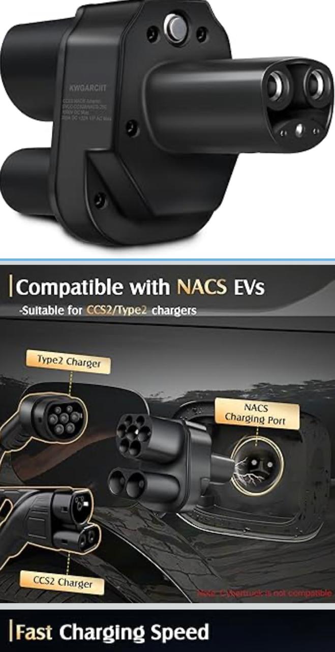 محول CCS2 إلى NACS EV للمركبات الكهربائية - تيار متردد + تيار مستمر 300A 1000V